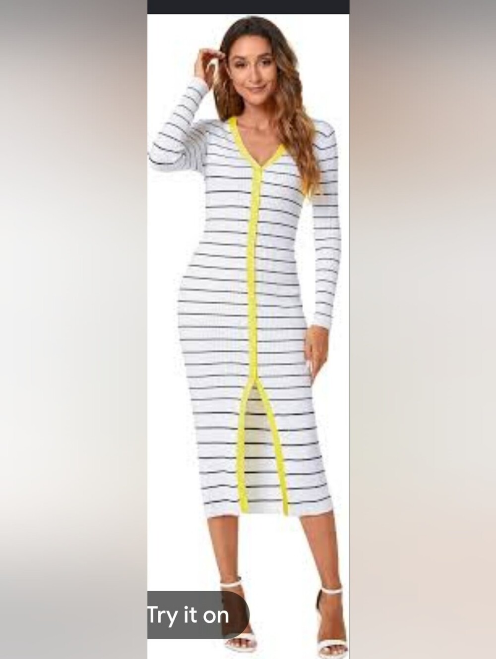 STAUD Shoko striped ribbed knit maxi